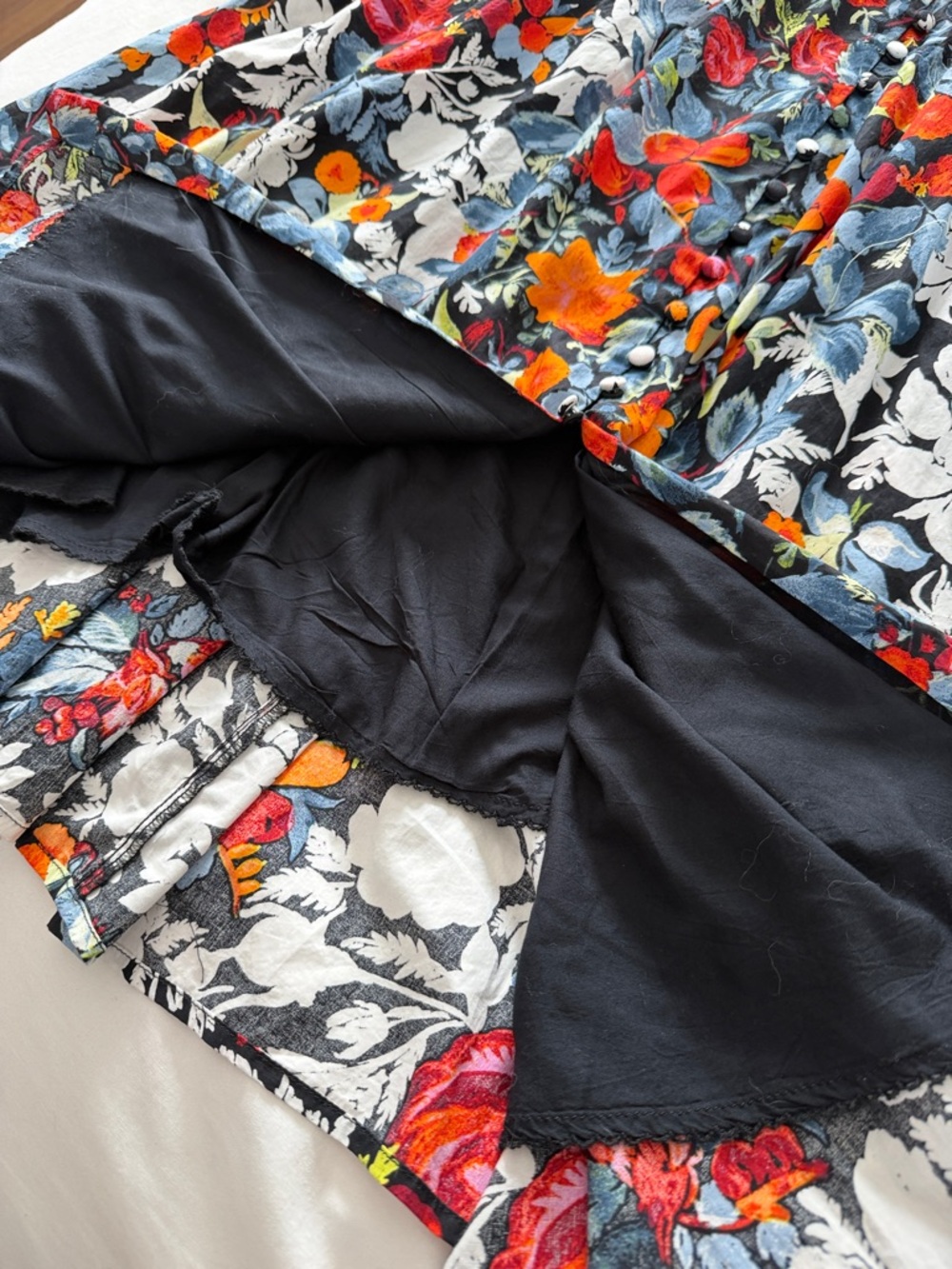 NWT Anthropologie Katerina Button Front Maxi Dress Black Floral Size 1X - Picture 13 of 13
